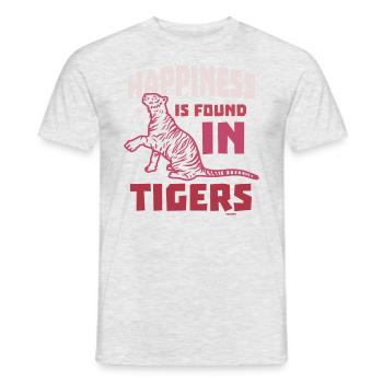 Happiness Is Found In Tigers - Männer T-Shirt - Grau meliert - Vorne - AI Model Male 178 dark (178cm)