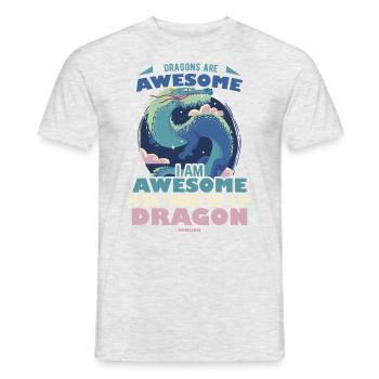 Dragons Are Awesome I Am Awesome So I Must Be A Dr - Men's T-Shirt - heather grey - Front - AI Model Male 178 dark (178cm)