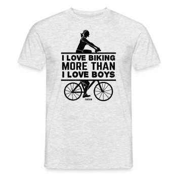 Girls' Bike Bike Tour Sport MTB - Men's T-Shirt - heather grey - Front - AI Model Male 178 dark (178cm)