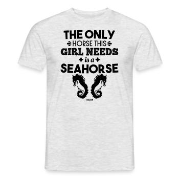 Amoureux des animaux Hippocampe Fille Mama - T-shirt homme - gris chiné - Devant - AI Model Male 178 dark (178cm)