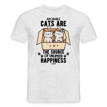 Chats pour enfants - T-shirt homme - gris chiné - Devant - AI Model Male 178 dark (178cm)