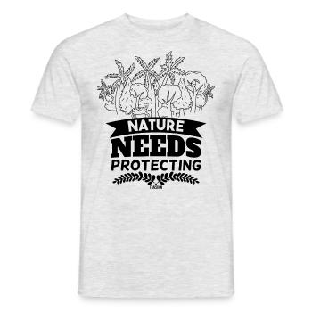 nature must be protected - Men's T-Shirt - heather grey - Front - AI Model Male 178 dark (178cm)