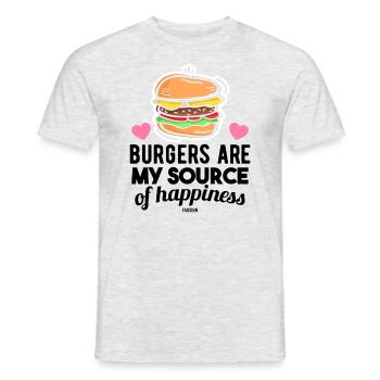 Hamburger Fast Food grillen lecker - Männer T-Shirt - Grau meliert - Vorne - AI Model Male 178 dark (178cm)