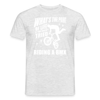 Idée cadeau BMX Sport Bike - T-shirt homme - gris chiné - Devant - AI Model Male 178 dark (178cm)