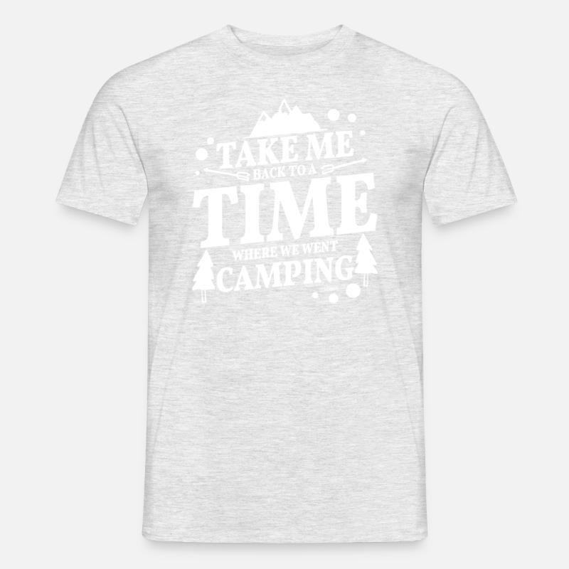 cooler Campingspruch - Männer T-Shirt - Grau meliert