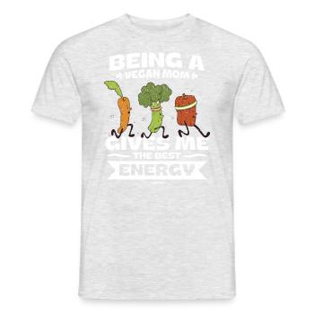 Carotte Paprika Brocoli Mama végétalien - T-shirt homme - gris chiné - Devant - AI Model Male 178 dark (178cm)