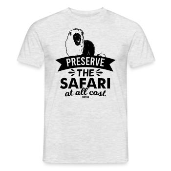 Lion Africa Safari Quote - Men's T-Shirt - heather grey - Front - AI Model Male 178 dark (178cm)