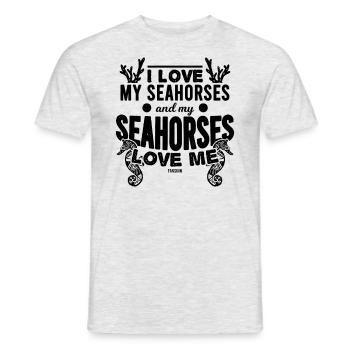 Ich liebe Seepferdchen - Männer T-Shirt - Grau meliert - Vorne - AI Model Male 178 dark (178cm)