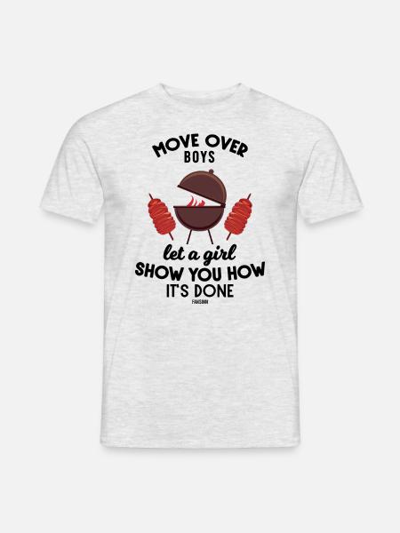 Grillen Frau lustiger Spruch - Männer T-Shirt - Grau meliert