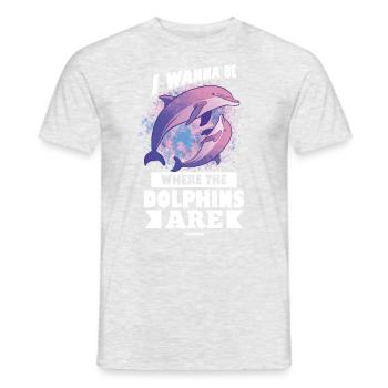 Delfin - Männer T-Shirt - Grau meliert - Vorne - AI Model Male 178 dark (178cm)