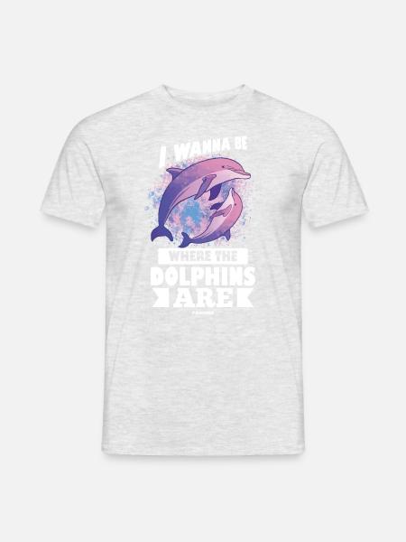 Delfin - Männer T-Shirt - Grau meliert