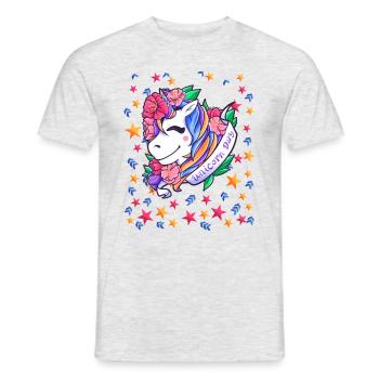 Journée de la licorne pour les enfants, les filles et les femmes - T-shirt homme - gris chiné - Devant - AI Model Male 178 dark (178cm)