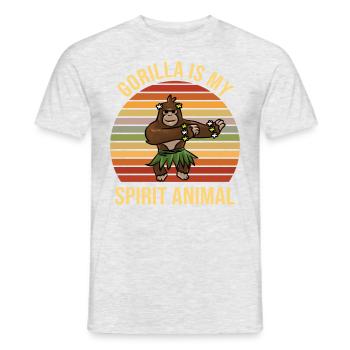 Spirit Animal Gorilla tanzen Musik - Männer T-Shirt - Grau meliert - Vorne - AI Model Male 178 dark (178cm)