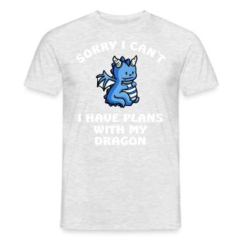 Désolé, je ne peux pas avoir de plans avec mon dragon - T-shirt homme - gris chiné - Devant - AI Model Male 178 dark (178cm)
