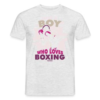 Just A Boy Who Loves Boxing - Männer T-Shirt - Grau meliert - Vorne - AI Model Male 178 dark (178cm)