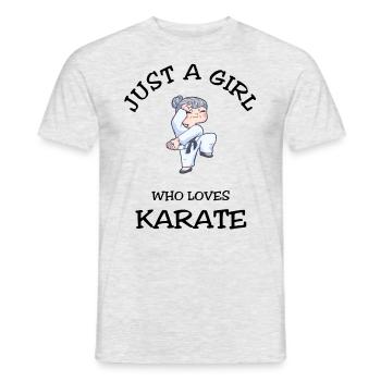 Just A Girl Who Loves Karate - Men's T-Shirt - heather grey - Front - AI Model Male 178 dark (178cm)