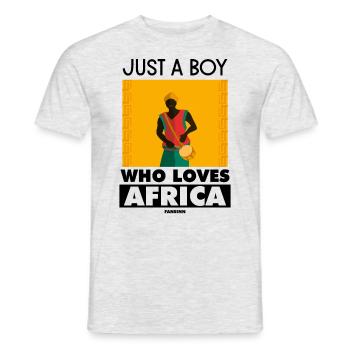 Just A Boy Who Loves Africa - Männer T-Shirt - Grau meliert - Vorne - AI Model Male 178 dark (178cm)