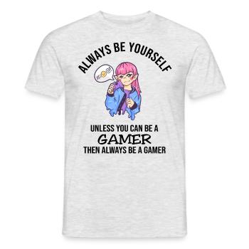 Always Be Yourself Gamer - Men's T-Shirt - heather grey - Front - AI Model Male 178 dark (178cm)