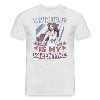 My Nurse Is My Valentine - Männer T-Shirt - Grau meliert - Vorne - AI Model Male 178 dark (178cm)
