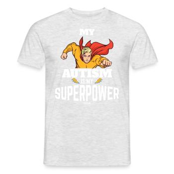 Ingénieux héros de l’autisme - T-shirt homme - gris chiné - Devant - AI Model Male 178 dark (178cm)