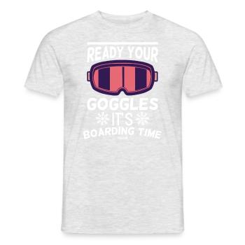 Snowboarding - Men's T-Shirt - heather grey - Front - AI Model Male 178 dark (178cm)