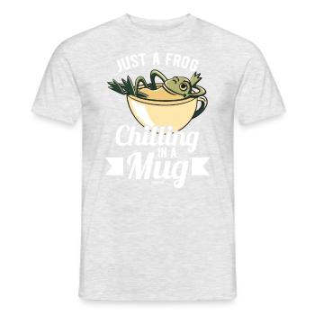 Just A Frog Chilling In A Mug - Männer T-Shirt - Grau meliert - Vorne - AI Model Male 178 dark (178cm)