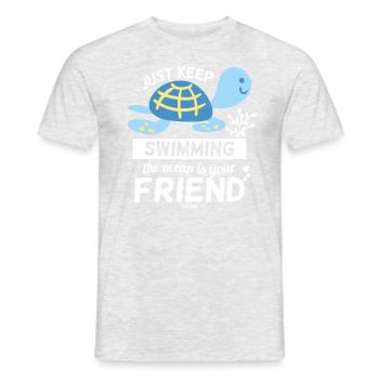 Turtle - Men's T-Shirt - heather grey - Front - AI Model Male 178 dark (178cm)