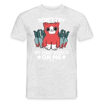 cute cat is crazy - Men's T-Shirt - heather grey - Front - AI Model Male 178 dark (178cm)