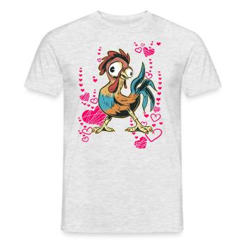 cool rooster - Men's T-Shirt - heather grey - Front - AI Model Male 178 dark (178cm)