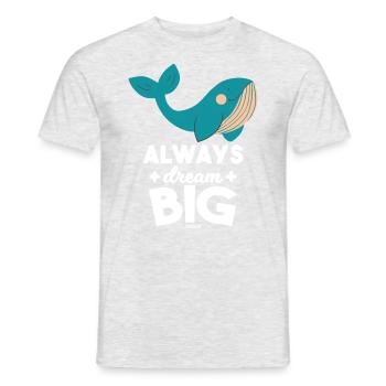 Douce grosse baleine bleue nageant dans la mer - T-shirt homme - gris chiné - Devant - AI Model Male 178 dark (178cm)