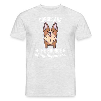 mignon chien de compagnie Corgi - T-shirt homme - gris chiné - Devant - AI Model Male 178 dark (178cm)