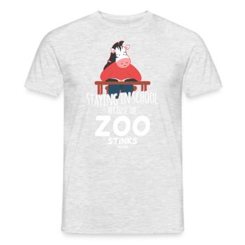 Zebra Schule lernen Streber Kind - Männer T-Shirt - Grau meliert - Vorne - AI Model Male 178 dark (178cm)