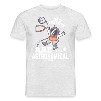 Astronaut plays basketball in the universe - Men's T-Shirt - heather grey - Front - AI Model Male 178 dark (178cm)