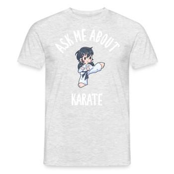 Ask Me About Karate - Männer T-Shirt - Grau meliert - Vorne - AI Model Male 178 dark (178cm)