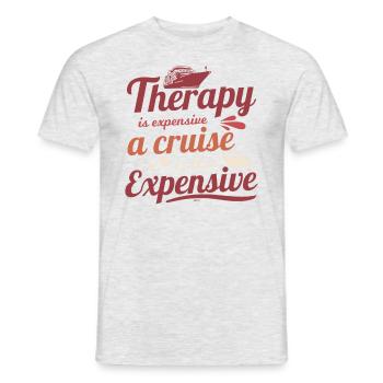La thérapie est coûteuse croisière drôle de dire - T-shirt homme - gris chiné - Devant - AI Model Male 178 dark (178cm)