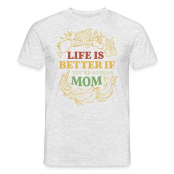 La vie est meilleure qu’une mère végétalienne - T-shirt homme - gris chiné - Devant - AI Model Male 178 dark (178cm)