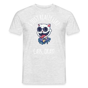 J’aime vraiment les chats, d’accord? - T-shirt homme - gris chiné - Devant - AI Model Male 178 dark (178cm)