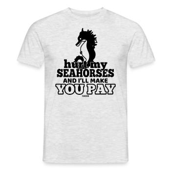 Seahorse marine life cute ocean - Men's T-Shirt - heather grey - Front - AI Model Male 178 dark (178cm)