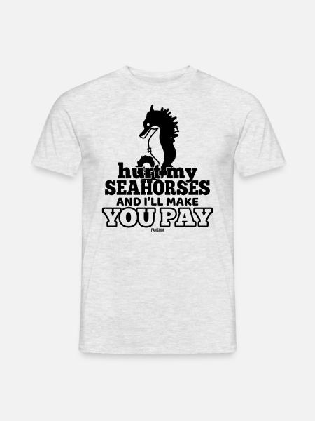 Seepferd Meeresleben niedlich Ozean - Männer T-Shirt - Grau meliert