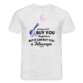Shooting Star Moon Planet Telescope Saying - Men's T-Shirt - heather grey - Front - AI Model Male 178 dark (178cm)