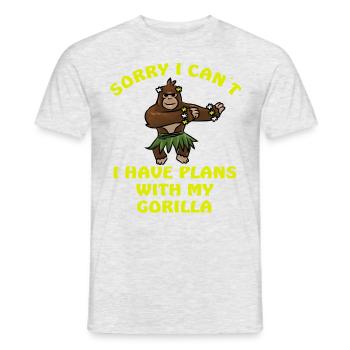 Sorry I Can ́t Gorilla Monkey Jungle - Men's T-Shirt - heather grey - Front - AI Model Male 178 dark (178cm)