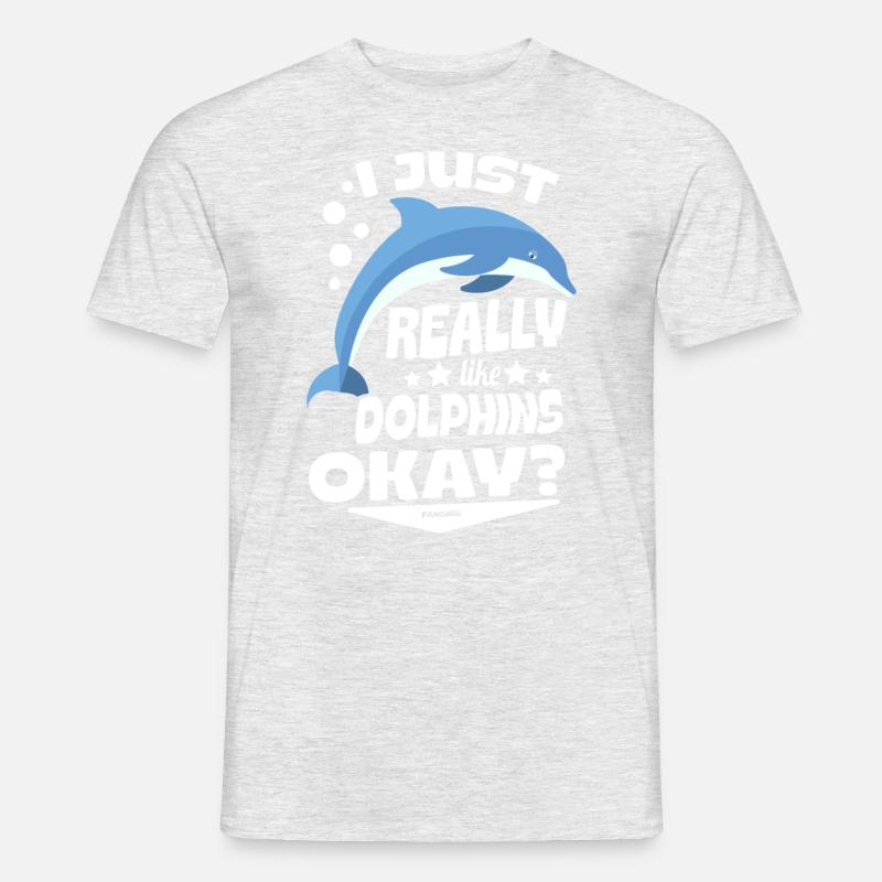 Delfin Delfinschule Säugetier Meer Delfinarium - Männer T-Shirt - Grau meliert