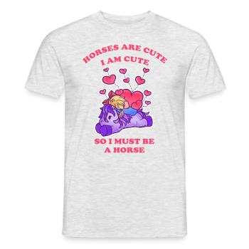 Pferde sind niedlich ich bin niedlich also bin ich - Männer T-Shirt - Grau meliert - Vorne - AI Model Male 178 dark (178cm)