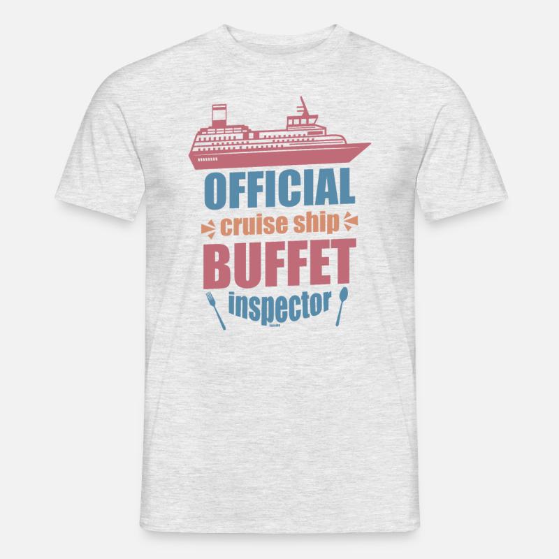 ich esse vom Buffet bei der Kreuzfahrt - Männer T-Shirt - Grau meliert