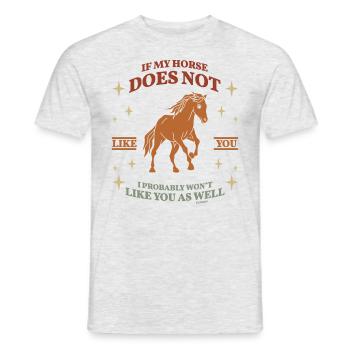 wenn mein Pferd dich nicht mag - Männer T-Shirt - Grau meliert - Vorne - AI Model Male 178 dark (178cm)
