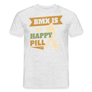 BMX Is My Happy Pill - Men's T-Shirt - heather grey - Front - AI Model Male 178 dark (178cm)