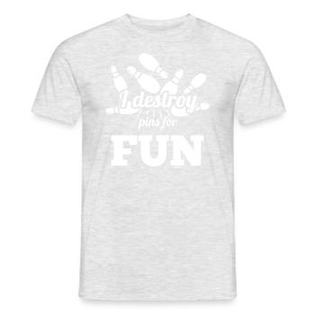 Bowling Verein Hobby Sport - Männer T-Shirt - Grau meliert - Vorne - AI Model Male 178 dark (178cm)