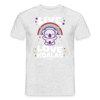 Baby Geschenkidee mit Regenbogen und Koala - Männer T-Shirt - Grau meliert - Vorne - AI Model Male 178 dark (178cm)