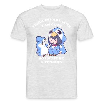 Joli costume de pingouin - T-shirt homme - gris chiné - Devant - AI Model Male 178 dark (178cm)