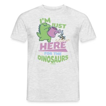 I'm Just Here For The Dinosaurs - Men's T-Shirt - heather grey - Front - AI Model Male 178 dark (178cm)